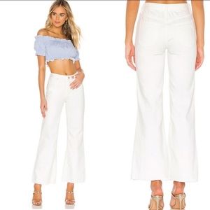 Free People High Rise Flare Raw Hem Jeans